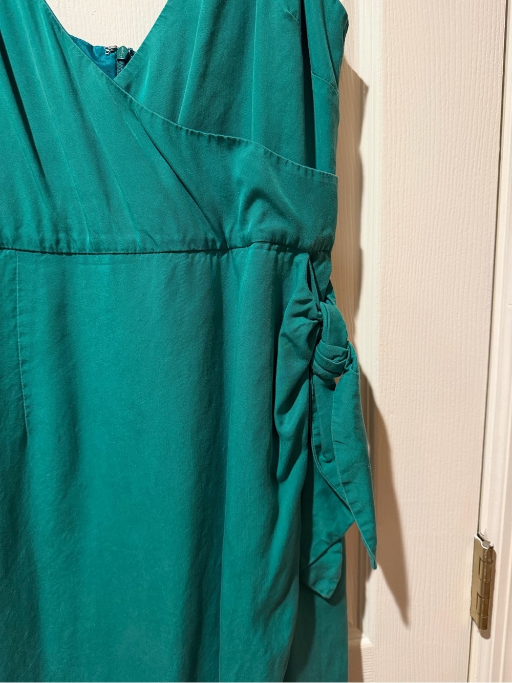 Lovers + Friends Teal Wrap Midi Dress with Side Tie - Picture 2 of 4